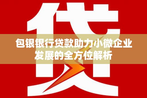 纳雍包银银行贷款助力小微企业发展的全方位解析 纳雍包银银行贷款助力小微企业发展的全方位解析