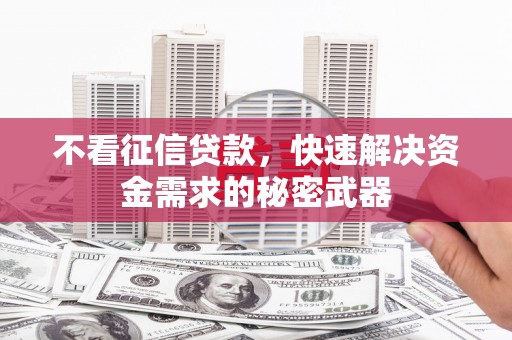 纳雍不看征信贷款，快速解决资金需求的秘密武器