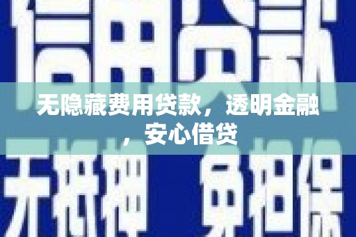 纳雍无隐藏费用贷款，透明金融，安心借贷