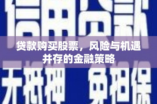 纳雍贷款购买股票，风险与机遇并存的金融策略